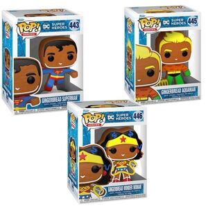 Funko Pop! Set Of 3: Gingerbread DC Super Heroes